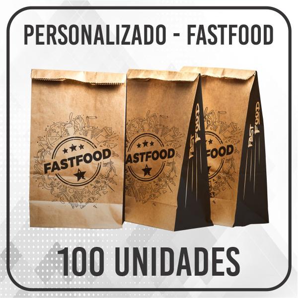 Imagem de Sacos Kraft Para Delivery - P (22x12x28) -  100 unidades - Modelo FastFood