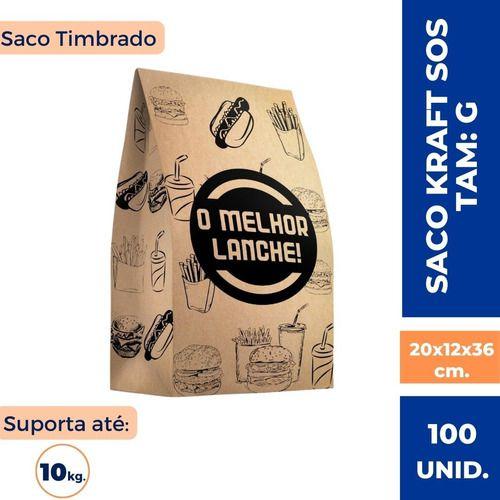 Sacos Kraft SOS Timbrado G 10Kg (20x12x36cm.) P/ Delivery Hamburguer Lanches C/ 100 Un. - TAMAROZZI Imagem de Sacos Kraft SOS Timbrado G 10Kg (20x12x36cm.) P/ Delivery Hamburguer Lanches C/ 100 Un.