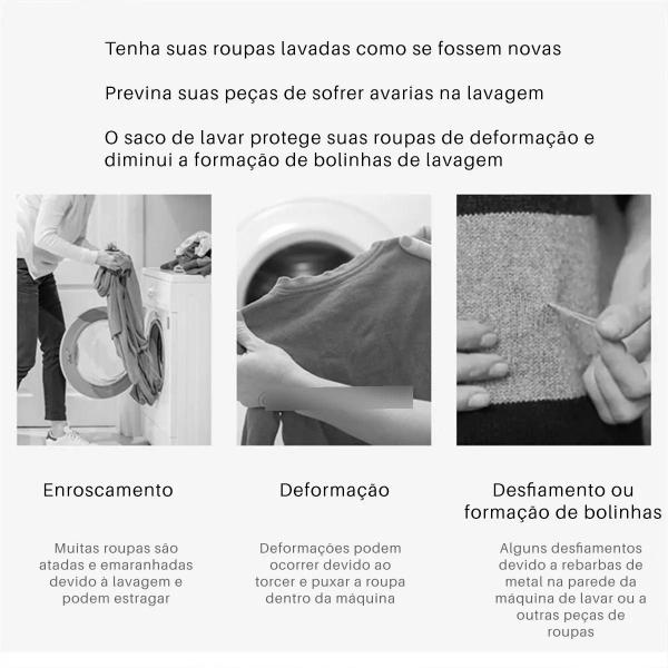 Imagem de Sacos Lava Roupa Delicada Lingerie Com Zíper Tamanho M