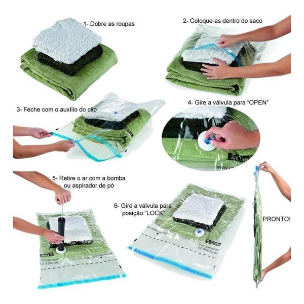 Imagem de Sacos Organizadores A Vacuo 1x M 2x G Vac Bag Ordene