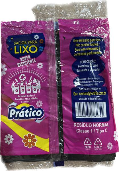 Sacos para lixo - reforçado 50 litros c/ 10 unid - PRÁTICO Imagem de Sacos para lixo - reforçado 50 litros c/ 10 unid