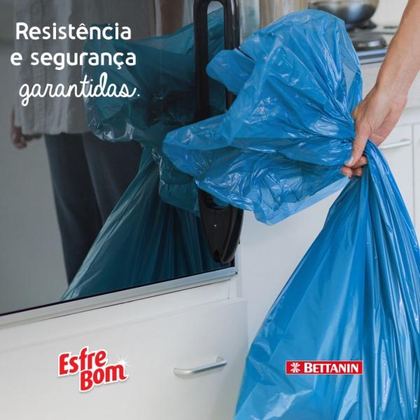 Imagem de Sacos Para Lixo Resistente Reforçado EsfreBom 50 Litros Azul