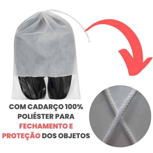 Imagem de Sacos Para Sapatos e Roupas de Tnt Com Visor 12un