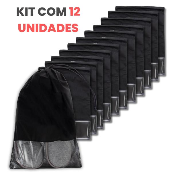 Imagem de Sacos Para Sapatos e Roupas de Tnt Com Visor 12un