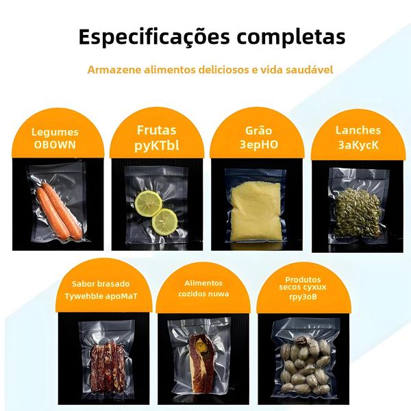 Imagem de Sacos Seladores a Vácuo (12, 15, 20, 25 e 30cm) - Mantenha os Alimentos Frescos