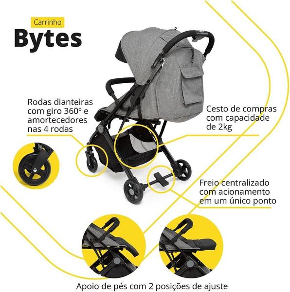 Imagem de Safety 1st, Carrinho de Bebê Bytes, Grey Denin