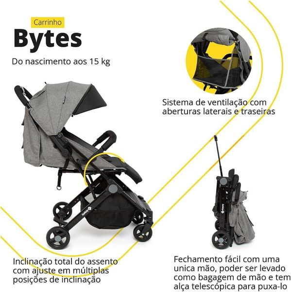 Imagem de Safety 1st, Carrinho de Bebê Bytes, Grey Denin