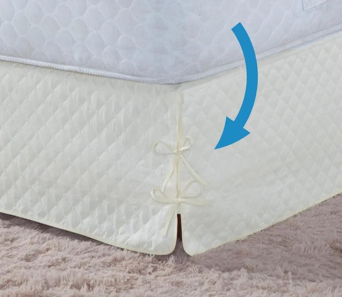 Imagem de Saia Babado Para Cama Box Casal Padrão Matelada Com Detalhes Palha