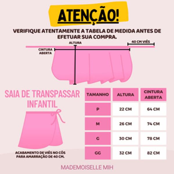 Imagem de Saia ballet de transpassar preta - tabela/medidas na descrição 