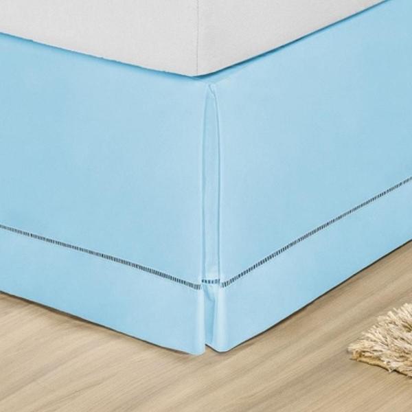Saia Box Cama Casal Ponto Palito Algodão Percal 200 Fios. - Sonhos Enxovais Imagem de Saia Box Cama Casal Ponto Palito Algodão Percal 200 Fios.
