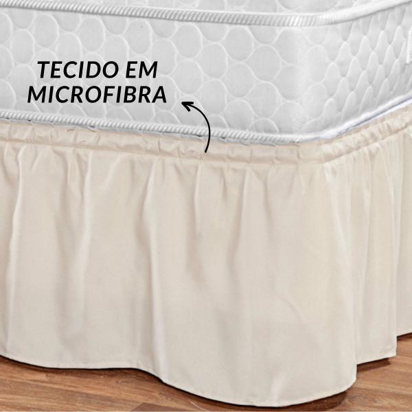 Imagem de Saia Box Cama Casal Universal Padrão Queen e King Palha