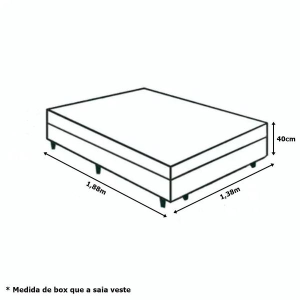 Imagem de Saia Box Fit Cama de Casal Capa Elástica Malha Gel Lisa 1 Peça Bege