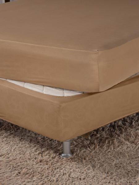 Saia Box Fit Cama de Casal Capa Elástica Malha Gel Lisa 1 Peça Bege - Momoli Enxovais Imagem de Saia Box Fit Cama de Casal Capa Elástica Malha Gel Lisa 1 Peça Bege