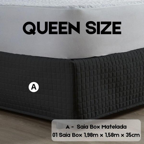 Imagem de Saia Box Matelada Tamanho Queen 1,98m x 1,58cm Preto