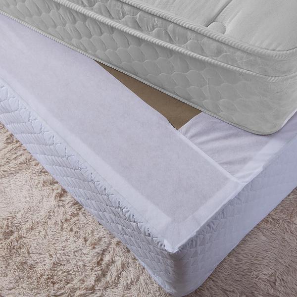 Imagem de Saia Box Quebec Cama Casal Matelada 1 Peça Branco