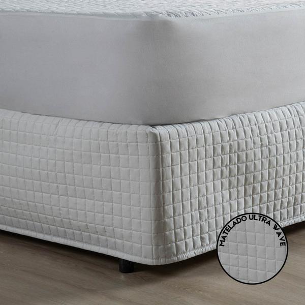 Imagem de Saia Box Queen Size Matelada Ultra Wave Quadriculada Protetora