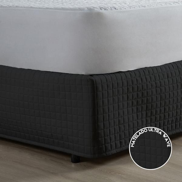 Imagem de Saia Box Queen Size Matelada Ultra Wave Quadriculada Protetora