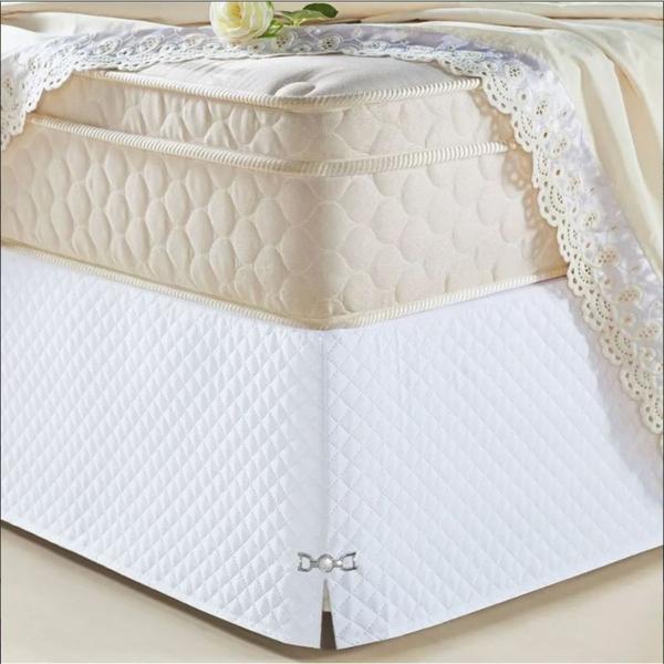 Imagem de Saia Box Veneza Para Cama Casal Padrão - Branco