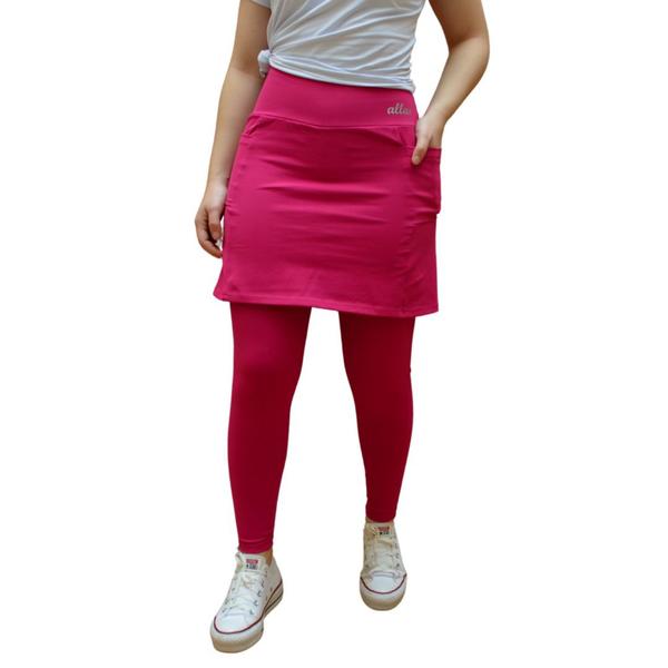 Imagem de Saia Calça com Bolso Alta Compressão UV50+ Poliamida Roupa Fitness Evangélica Academia Allas