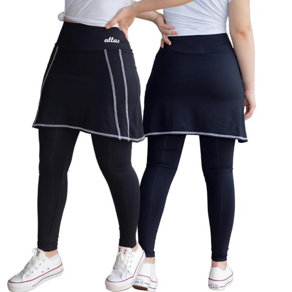 Saia Calça Fitness Evangélica Poliamida Uv50+ Cintura Alta