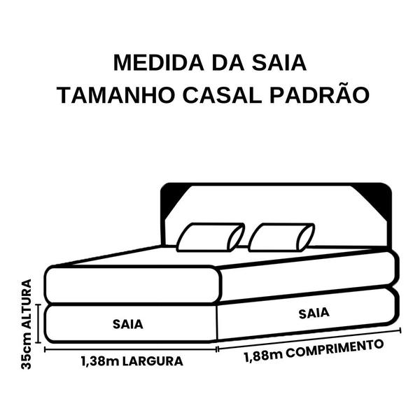 Imagem de Saia Cama Box Branca Com Babado Tamanho Casal Microfibra