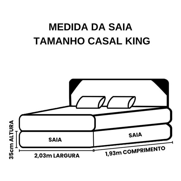 Imagem de Saia Cama Box Pérola Com Babado Tamanho King Microfibra