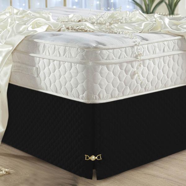 Imagem de Saia Casal Queen Com Pingente Cama Box Bau Luxo MordenaOtima Oferta