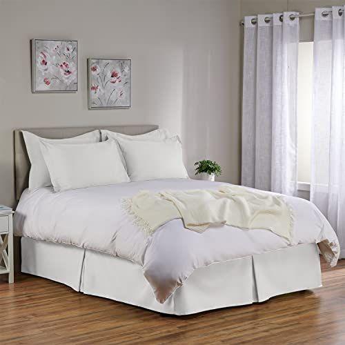 Imagem de Saia de cama sob medida por ShopBedding - Saias de cama de gota de 14 polegadas para cama full size - Premium Cotton Blend Plissado de Pó com Cantos Divididos (Disponível em 16 cores)