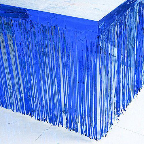 Imagem de Saia de mesa Blukey Metallic Foil Fringe 29x108cm Azul Royal