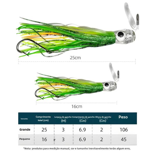 Imagem de Saia de Polvo para Isca de Corrico - Pesca de Marlin, Atum, Mahi, Golfinho e Tubarão