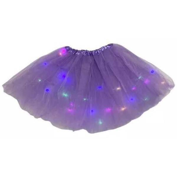 Imagem de Saia De Tule Adulta Com Led Volumosa Para Fantasias Lilas