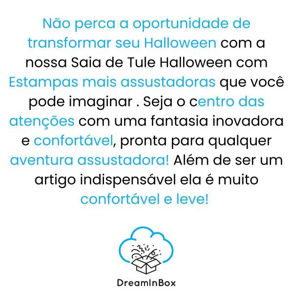 Imagem de Saia de tule adulto halloween enfeitada 40cm fantasias dia das bruxas