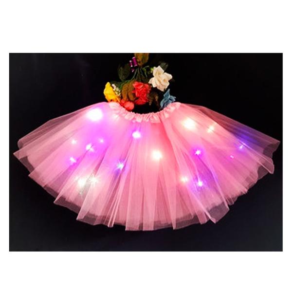 Imagem de Saia De Tule Carnaval 40cm Fantasia Saia Tutu C/Led Colorido