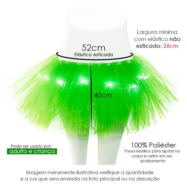 Imagem de Saia De Tule Carnaval 40cm Fantasia Saia Tutu C/Led Colorido