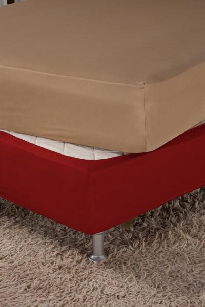 Saia Elástica Fit Cama Box Casal Padrão Elastano - Vermelho - Confecções Marquezzi Imagem de Saia Elástica Fit Cama Box Casal Padrão Elastano - Vermelho