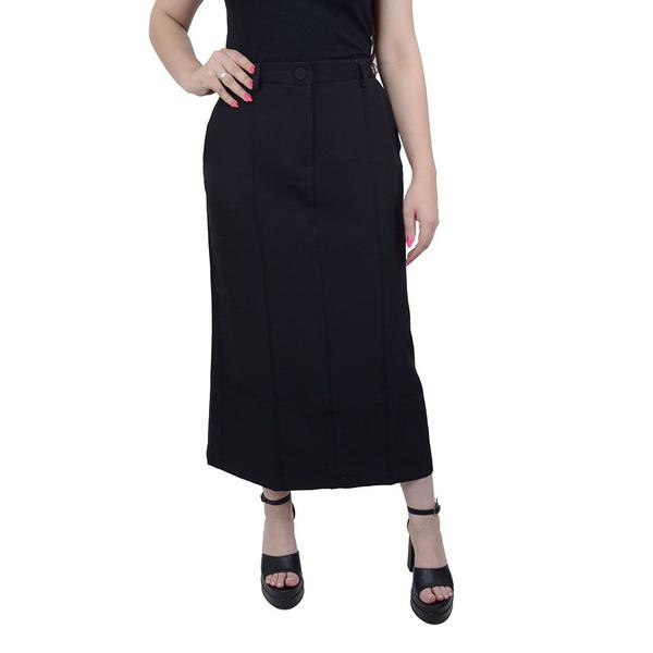 Saia Feminina Seiki Midi Alfaiataria Preta 4400 Saia Feminina