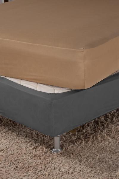 Imagem de Saia Fit Box Elástica Cama Casal Queen Malha Gel - Cinza