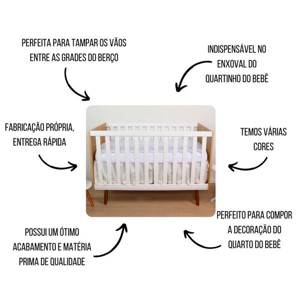 Imagem de Saia Para Berço 100% Poliéster Microfibra Quarto de Bebê Menina Menino