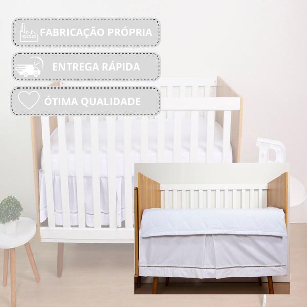 Imagem de Saia Para Berço Microfibra 100% Poliéster Quarto de Bebê Padrão Americano