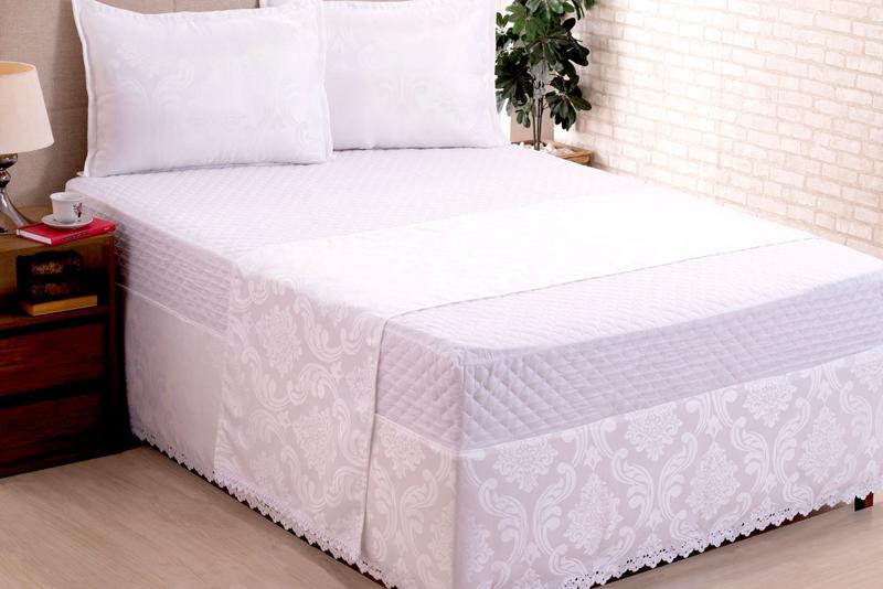 Imagem de Saia Para Box Cama Queen Size Colchobox Jacquard