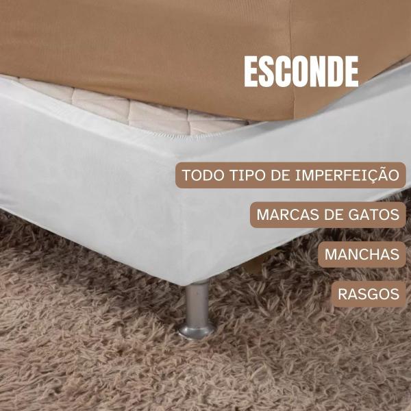 Imagem de Saia Para Cama Box Casal Malha 100% Algodão 30cm