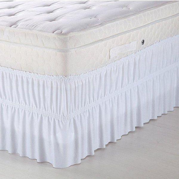 Imagem de Saia Para Cama Box Casal Queen Com Elastico Ajustavel Branco