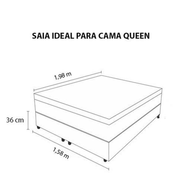 Imagem de Saia Para Cama Box Casal Queen Size Matelada Microfibra sem elastico