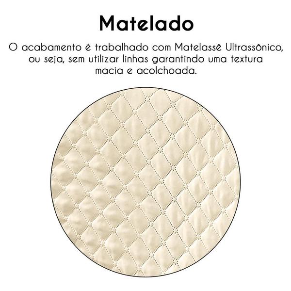 Imagem de Saia Para Cama Box Inteiriça Matelado Ultrassônico Microfibra Casal Queen - Palha