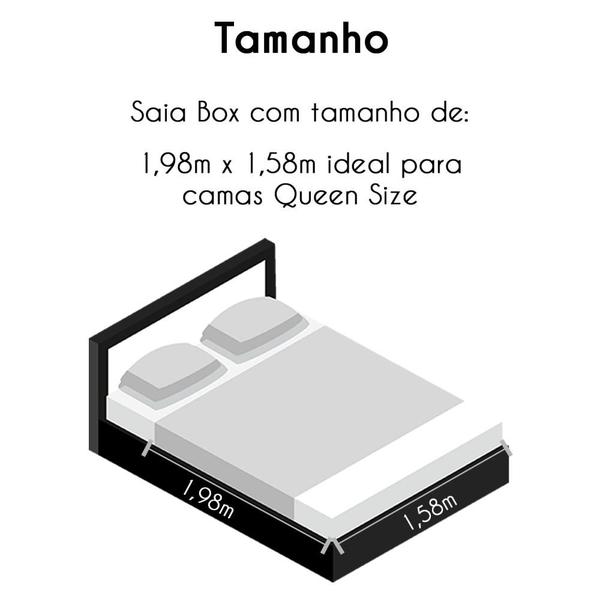 Imagem de Saia Para Cama Box Inteiriça Matelado Ultrassônico Microfibra Casal Queen - Tabaco