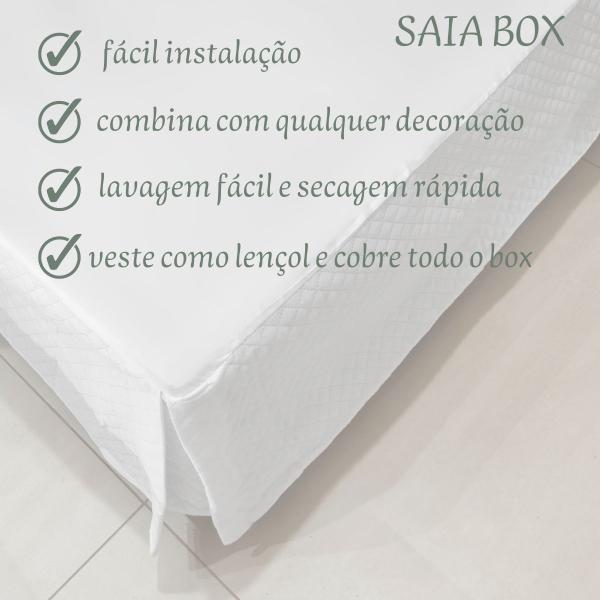 Imagem de Saia para Cama Box Queen Matelada Cores Neutras Decoração Clean