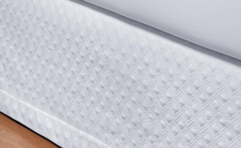 Imagem de Saia Para Cama Box Queen Matelassado Glass 200 Fios Branco