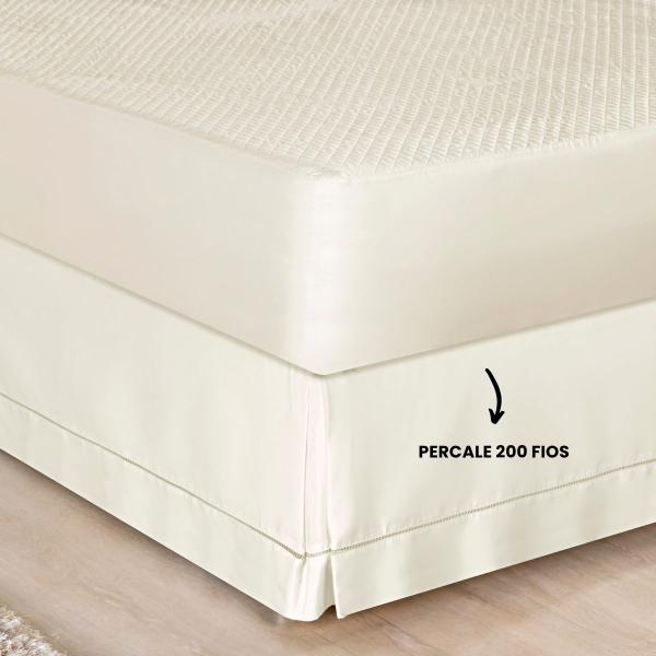 Imagem de Saia Para Cama Box Queen Percale 200 Fios 01 Peça Palha