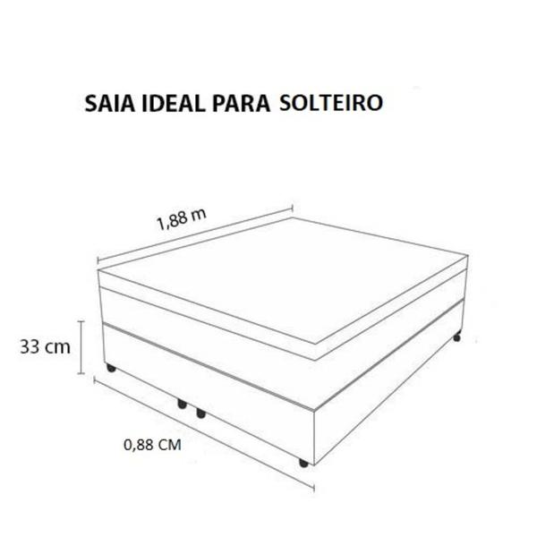 Imagem de Saia Para Cama Box Solteiro Matelada Microfibra ultrassonico sem elastico