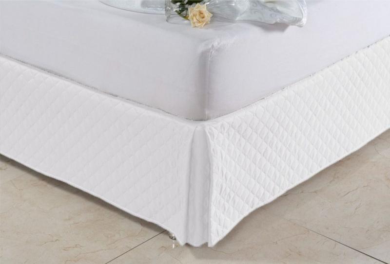 Imagem de Saia Para Cama Box Solteiro Viúva Matelassê Ultrassônico Solteirão Branco